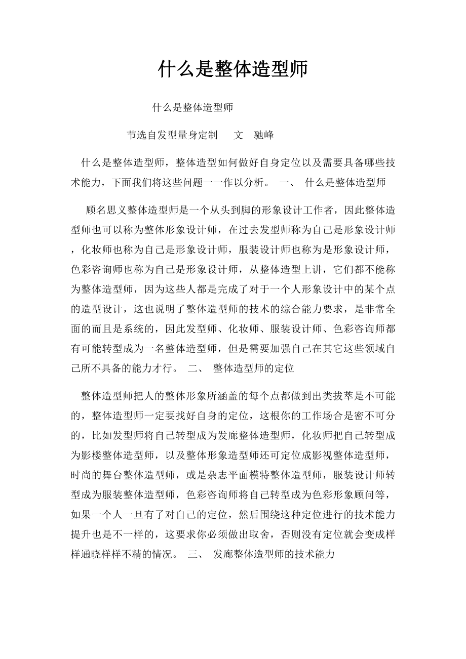 什么是整体造型师.docx_第1页