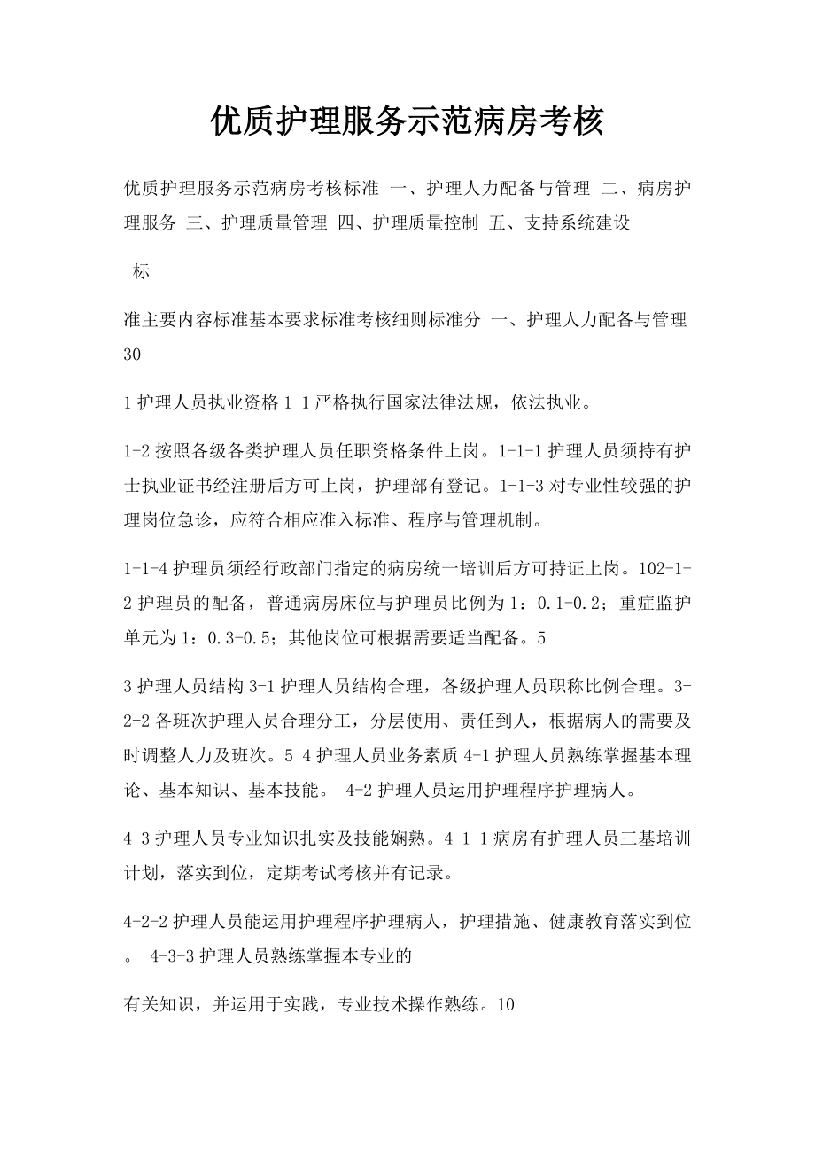 优质护理服务示范病房考核.docx_第1页