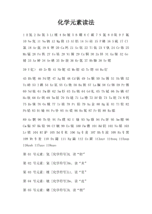 化学元素读法.docx