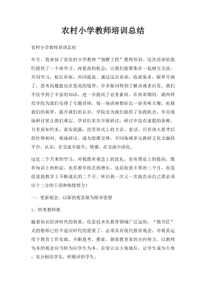 农村小学教师培训总结.docx