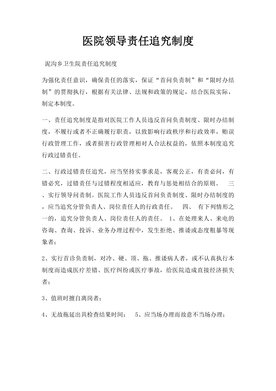 医院领导责任追究制度.docx_第1页