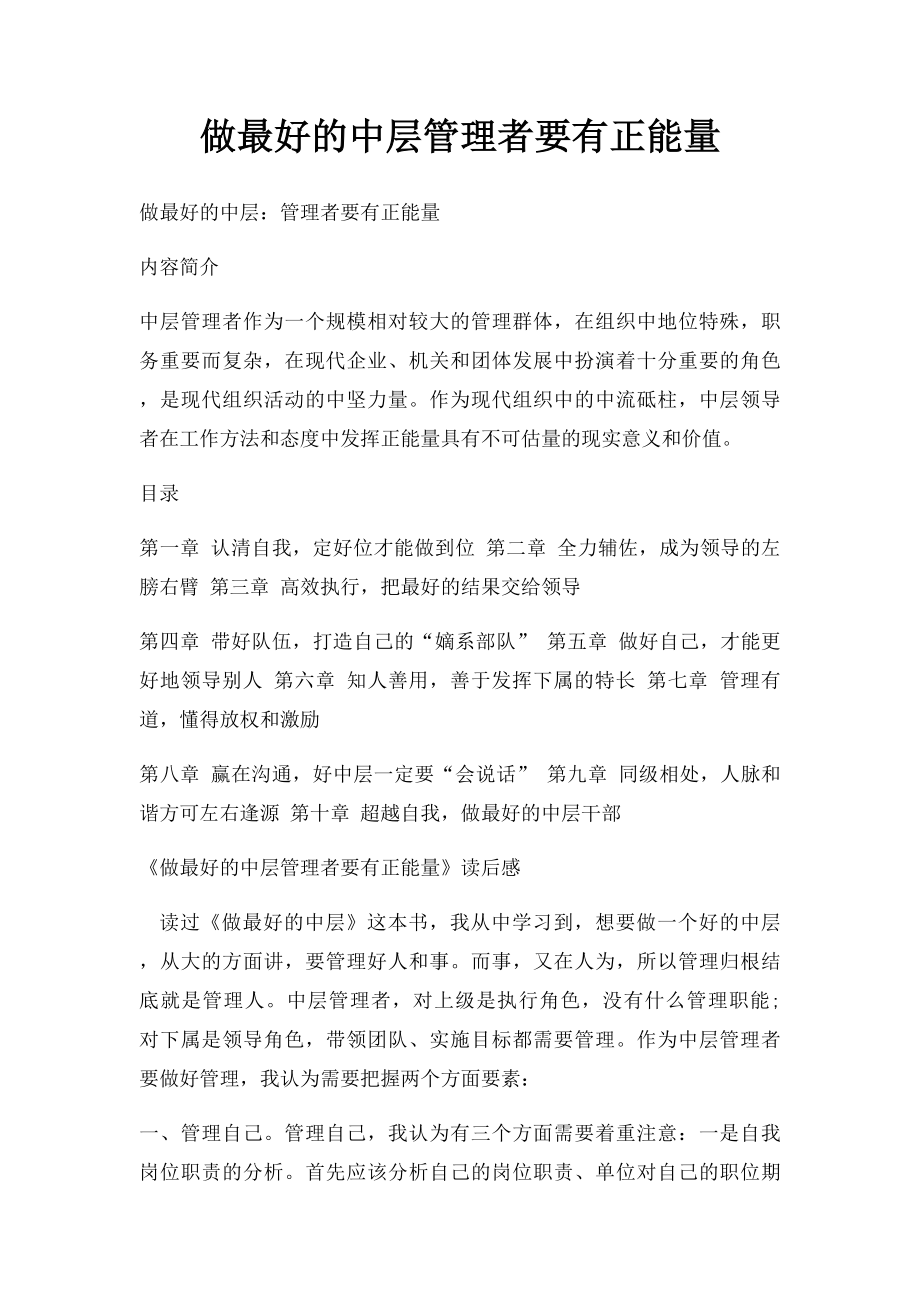 做最好的中层管理者要有正能量.docx_第1页