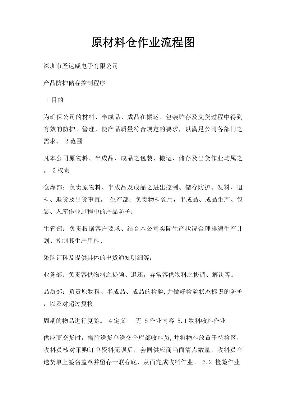 原材料仓作业流程图.docx_第1页