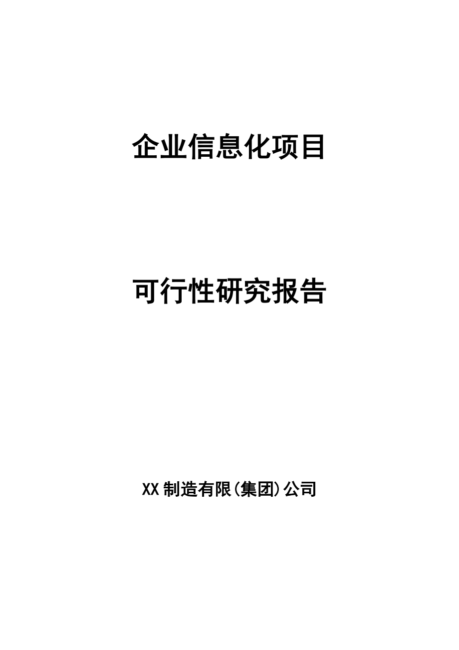 某集团公司信息化项目可行性研究报告 .doc_第1页