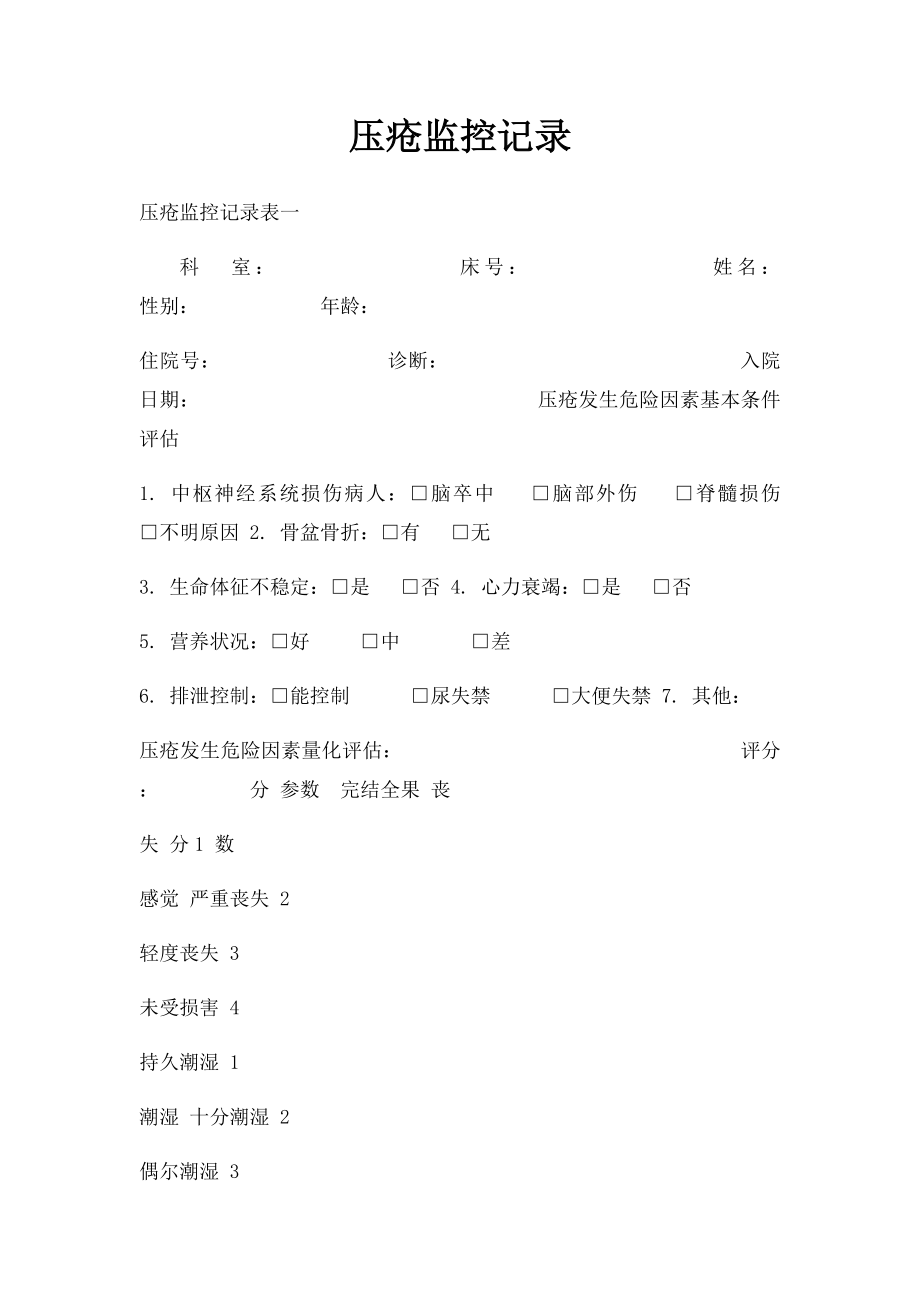 压疮监控记录.docx_第1页