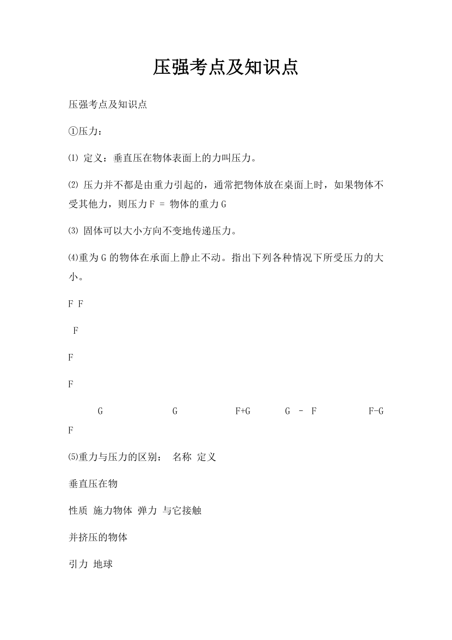 压强考点及知识点.docx_第1页