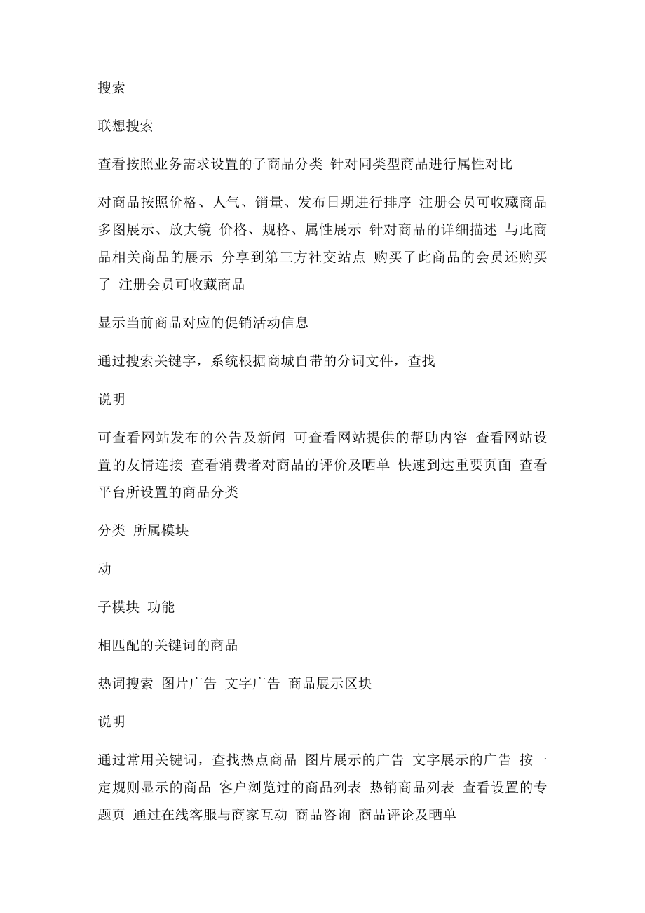 千米网电商解决方案产品功能列表(B.docx_第2页