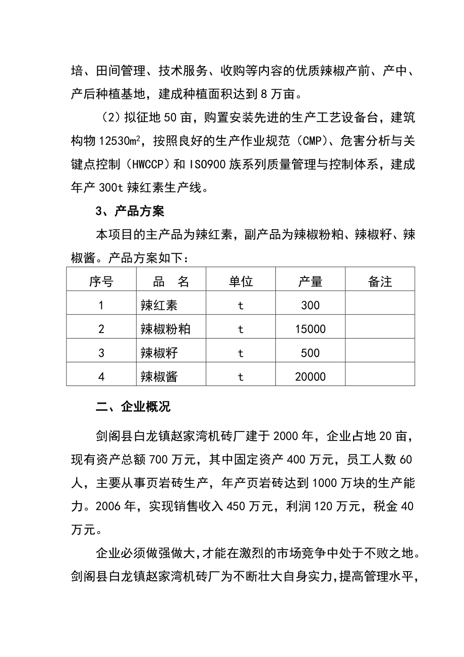 产300吨辣红素生产线项目可研报告.doc_第2页