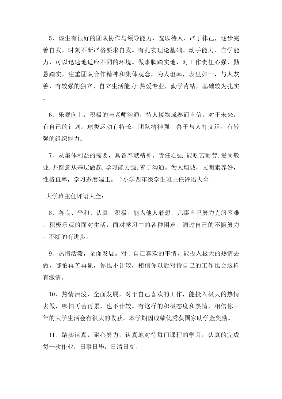 大学班主任评语大全(1).docx_第2页