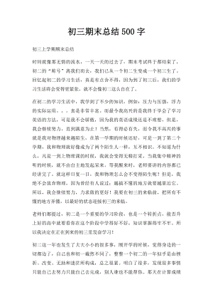 初三期末总结500字.docx