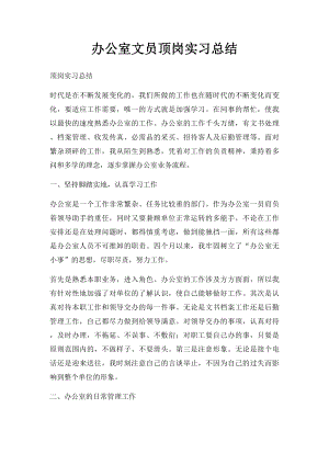 办公室文员顶岗实习总结.docx