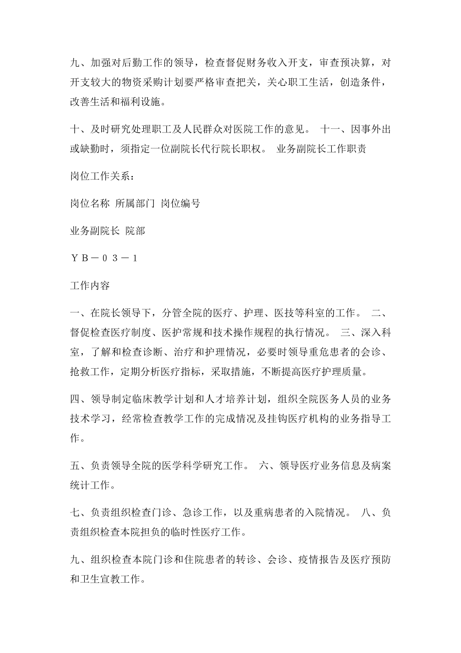 医院工作岗位名称及责任说明.docx_第2页