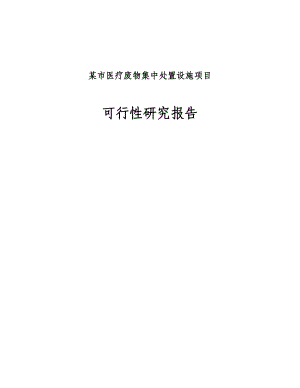 某市医疗废物集中处置设施项目可行性研究报告.doc