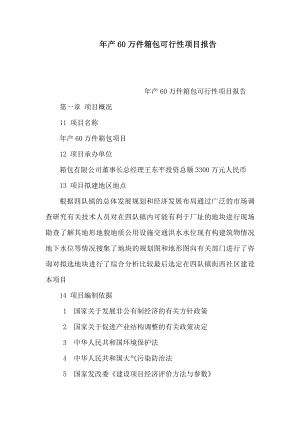 产60万件箱包可行性项目报告（可编辑） .doc