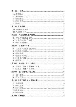 20kt甲醛衍生物技改项目建议书 可行性报告.doc