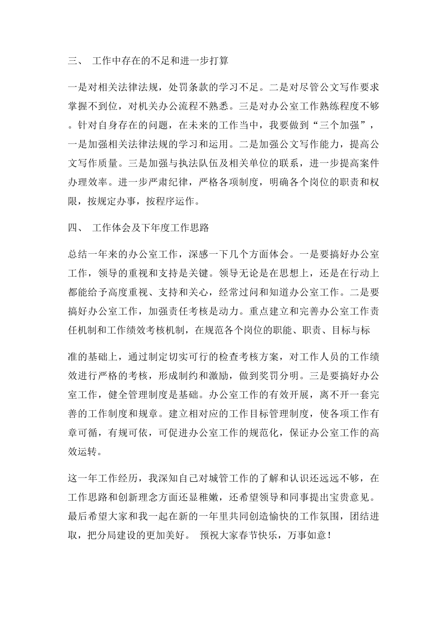 城管执法分局办公室人员个人工作总结.docx_第2页