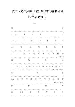 城市天然气利用工程CNG加气站项目可行性研究报告.docx