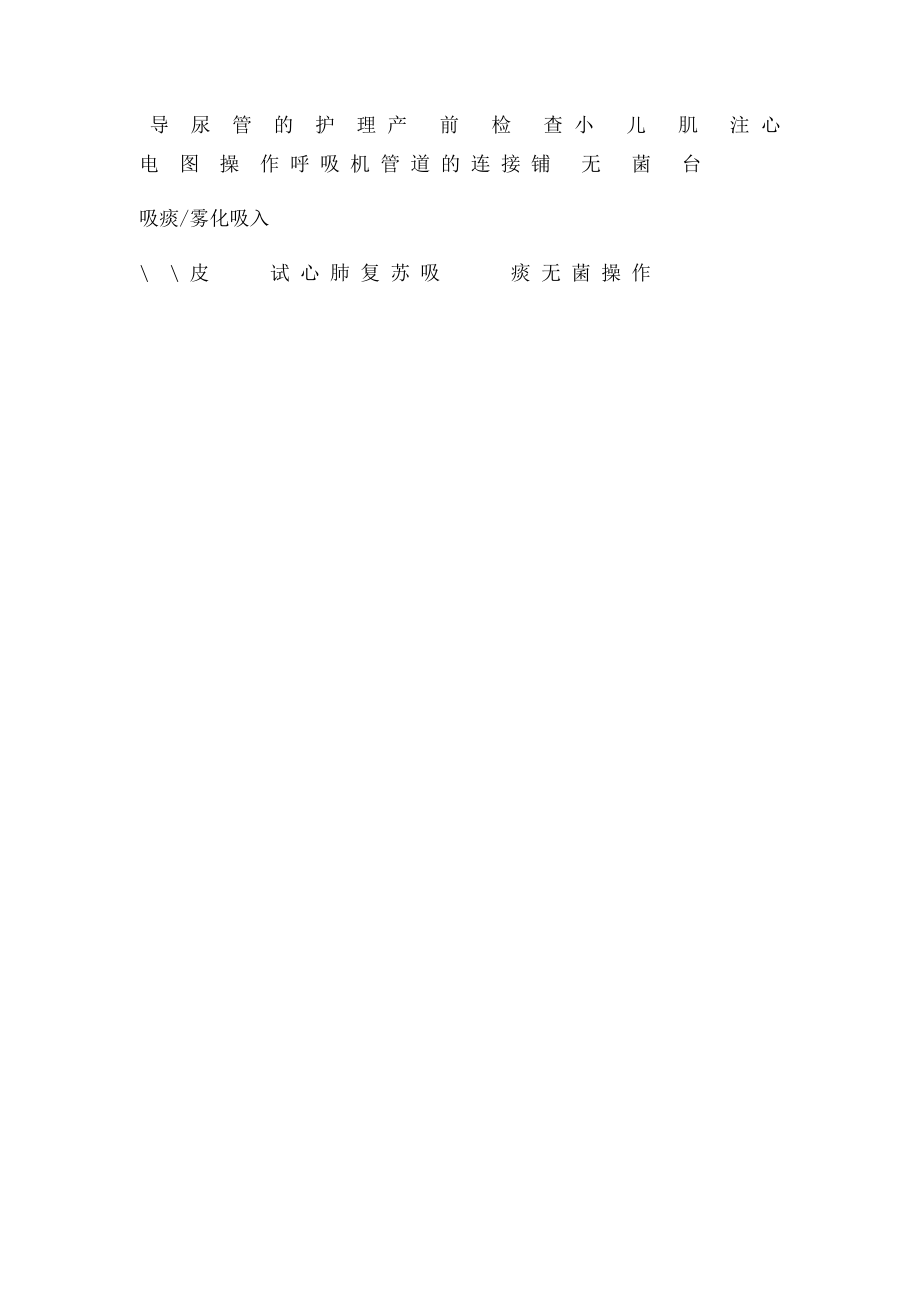 医院护理实习生各科操作出科考核项目表.docx_第2页