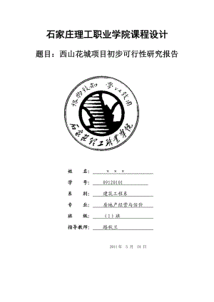 新庄村旧村改造项目可行性分析.doc