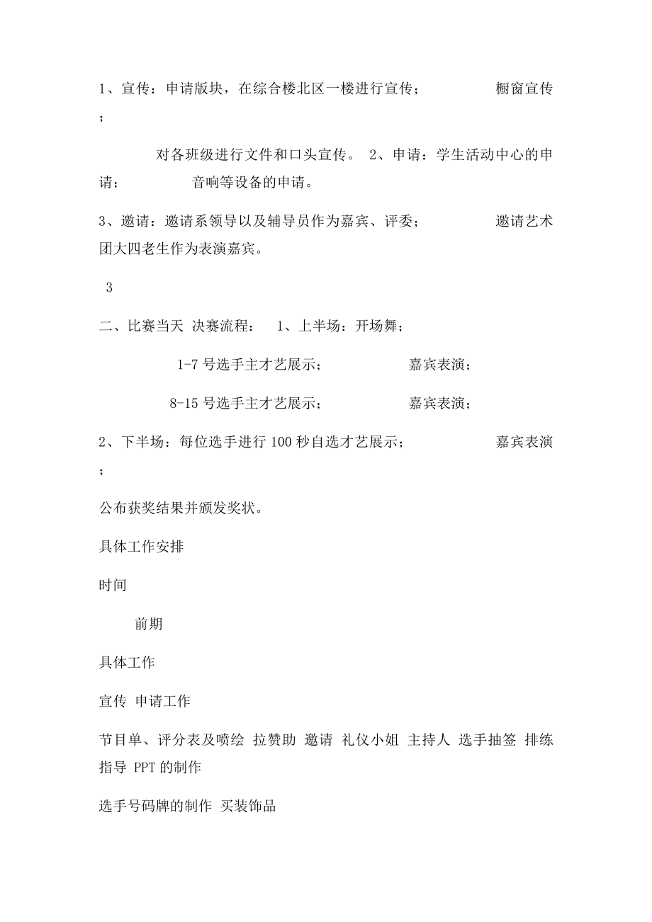 大学新生才艺大赛活动策划书.docx_第3页