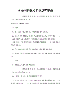 分公司的优点和缺点有哪些.docx