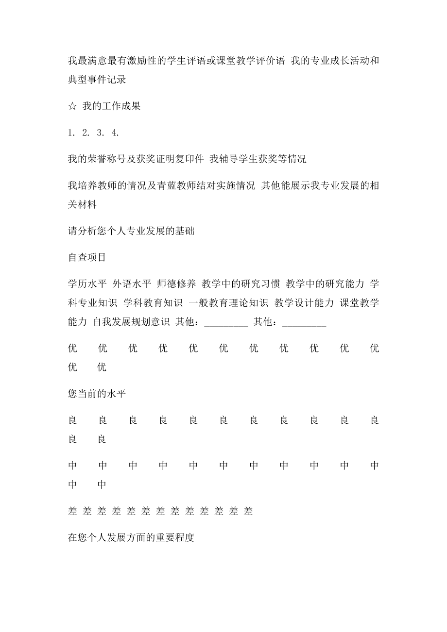 名师工作室成员个人专业发展规划表.docx_第2页