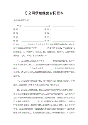 分公司承包经营合同范本.docx