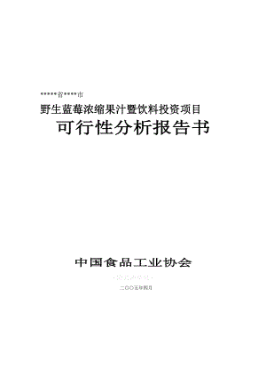 饮料投资项目可行性分析报告书.doc