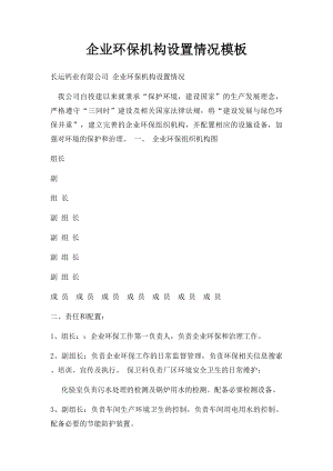 企业环保机构设置情况模板.docx