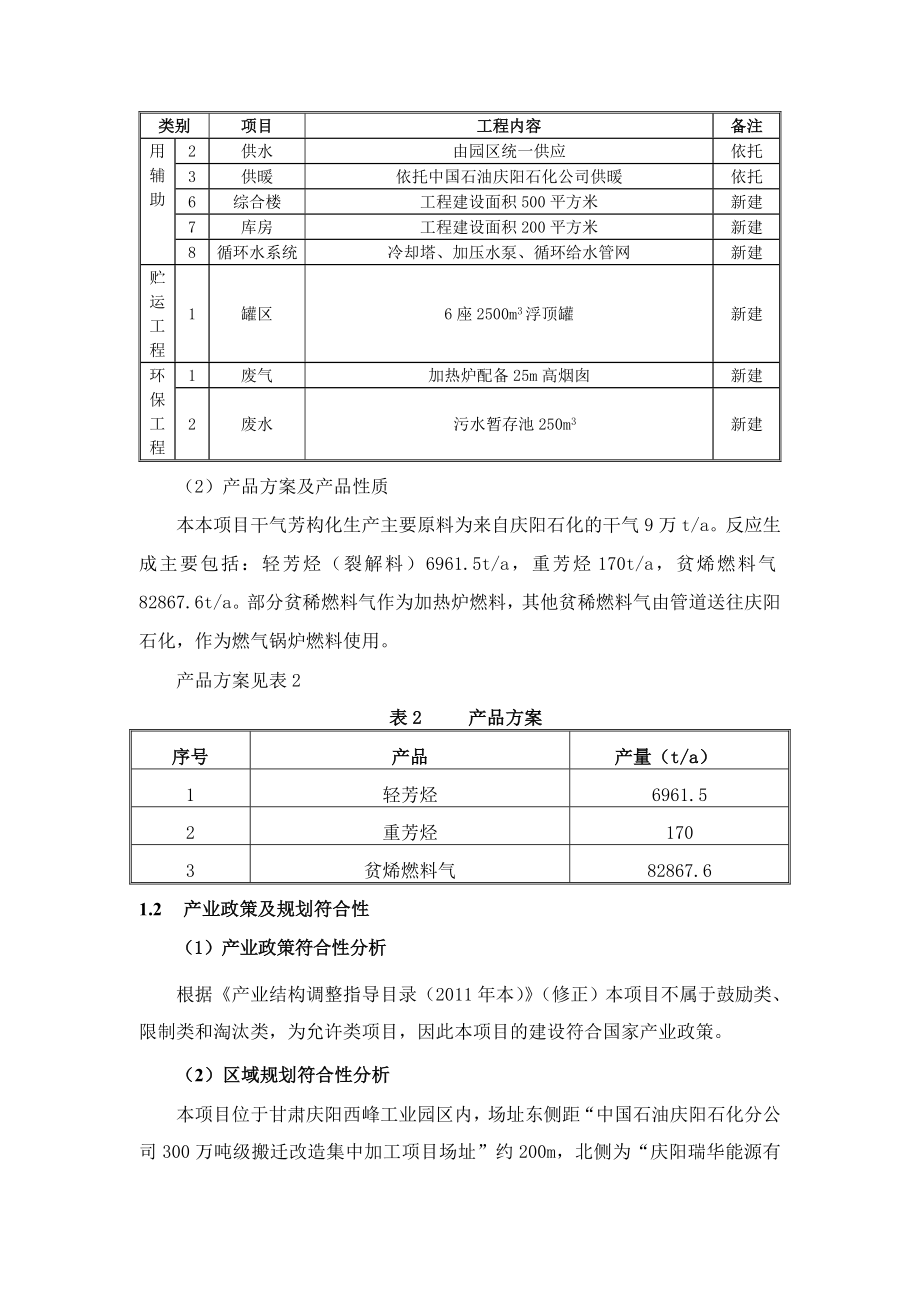 庆阳永欣石油化工有限公司9万吨干气芳构化项目环境影响评价报告书.doc_第2页