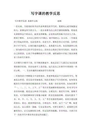 写字课的教学反思.docx