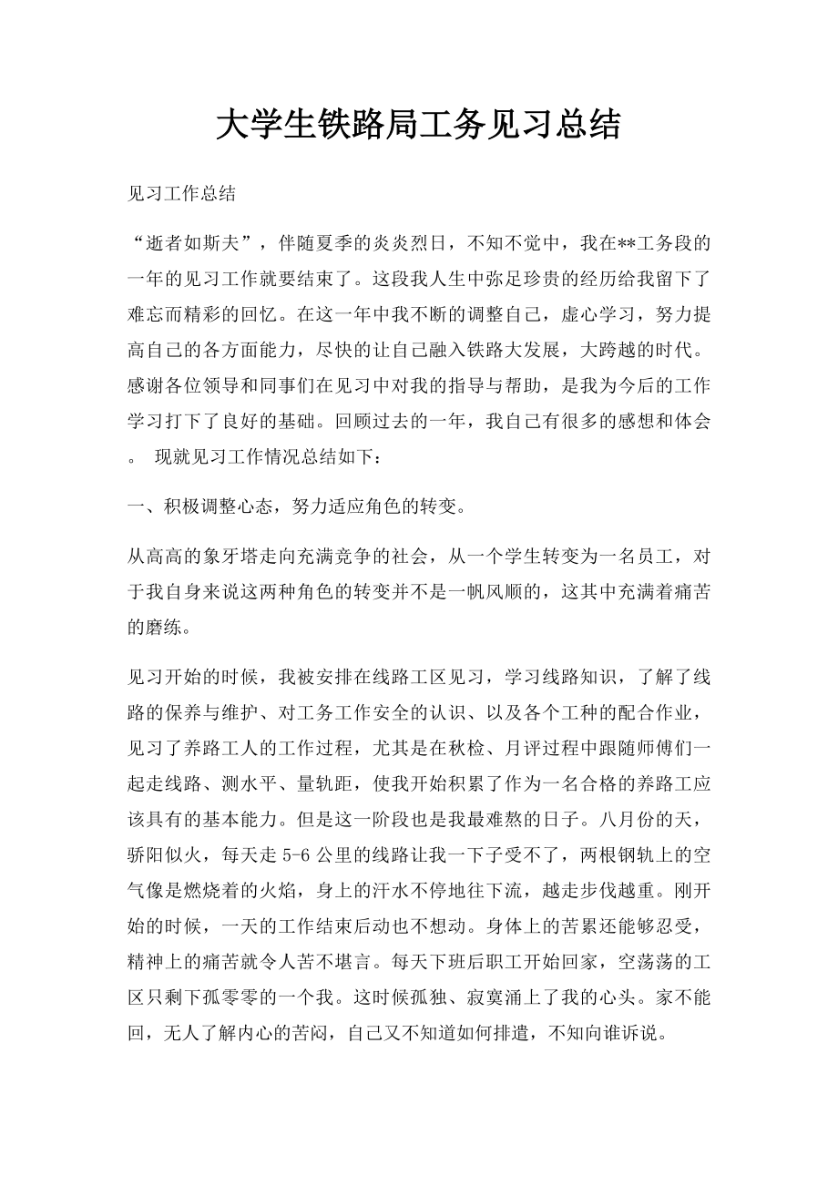 大学生铁路局工务见习总结(1).docx_第1页