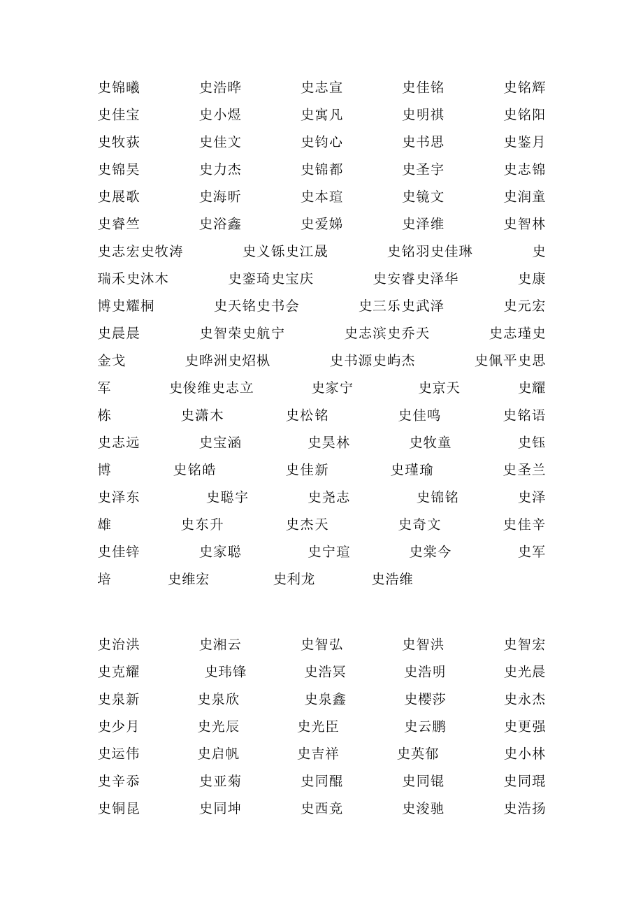 史氏宝宝起名 史姓男女孩名字大全.docx_第2页