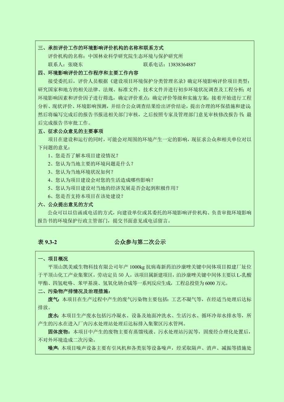 环境影响评价报告公示：泊沙康唑关键中间体公众参与环评报告.doc_第2页