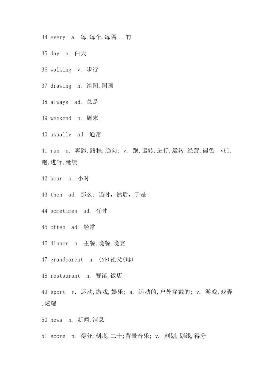 初中英语单词表 牛津初中英语单词表七年级上 共428词.docx_第3页