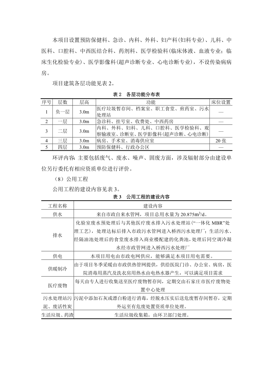 环境影响评价报告公示：石家庄慧福医院报告书环评报告.doc_第3页