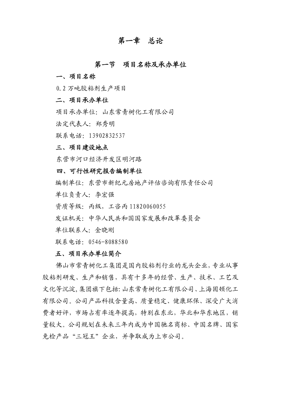 精华粘合剂可行性研究报告5.doc_第1页