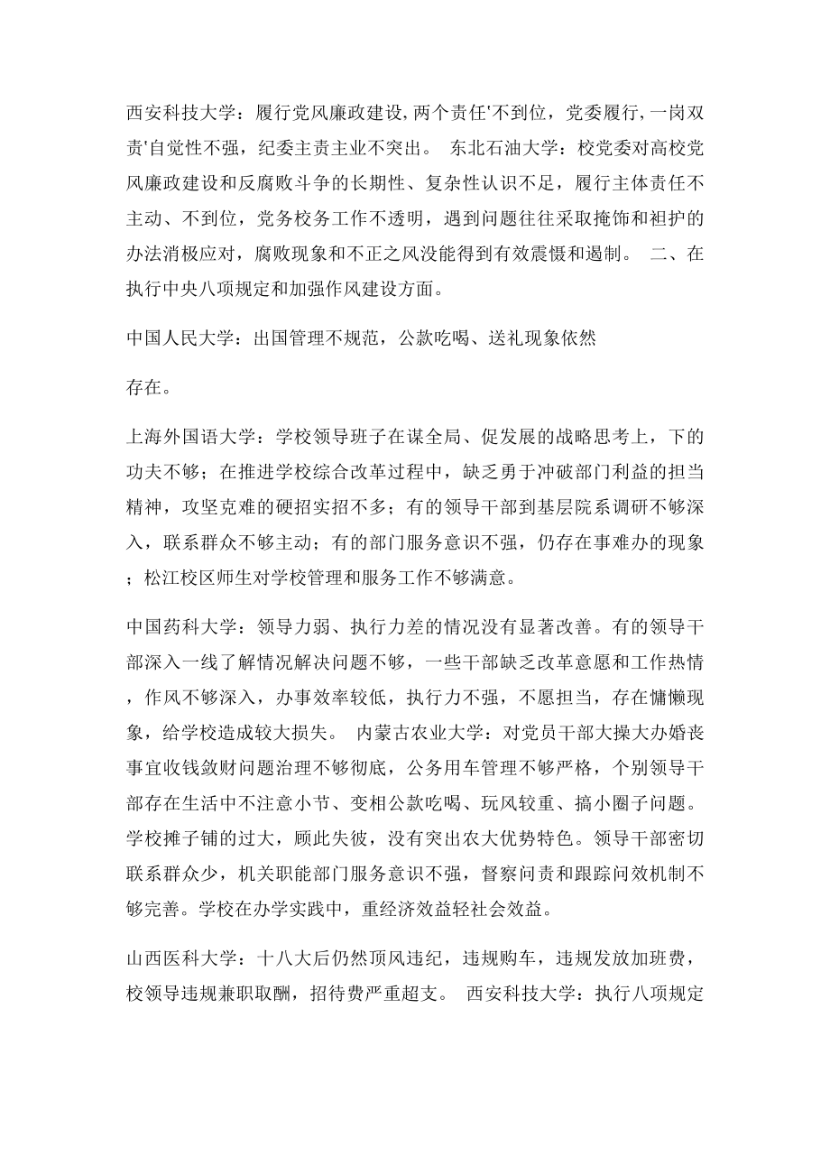 各级巡视组对高校提出的巡视意见汇总.docx_第3页