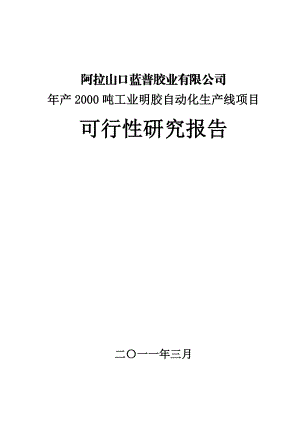 明胶项目可行性研究报告【定稿】.doc