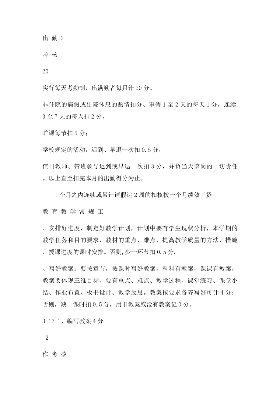 小学教师绩效工资量化考核表[1].docx_第2页