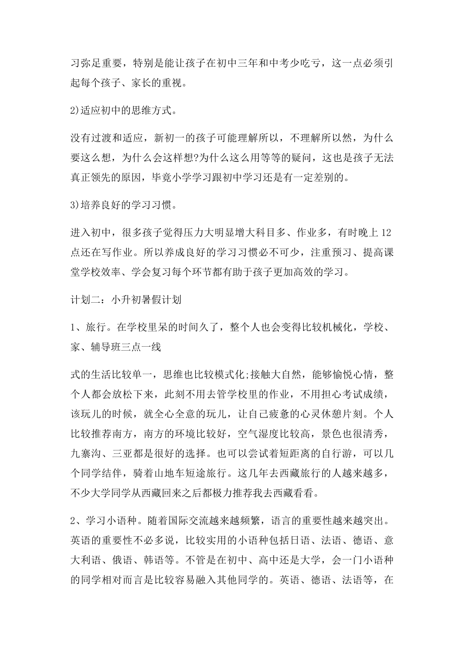 小升初暑假计划.docx_第2页