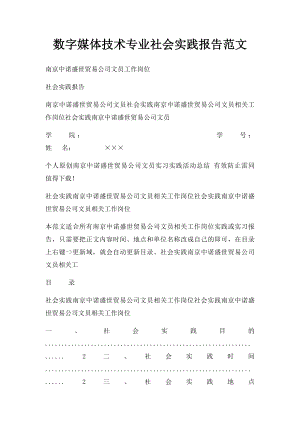 数字媒体技术专业社会实践报告范文.docx