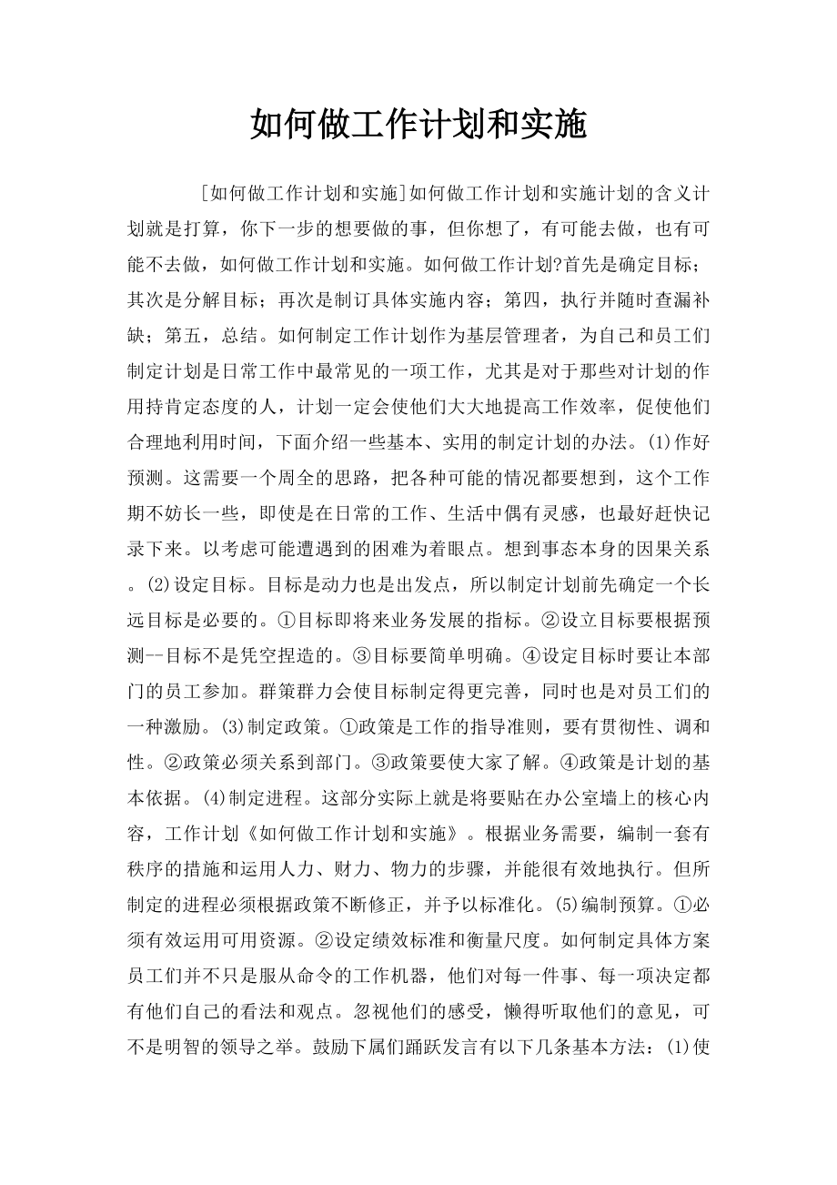 如何做工作计划和实施.docx_第1页