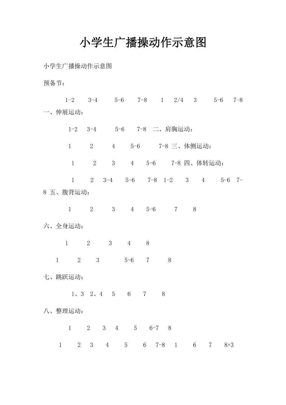 小学生广播操动作示意图.docx_第1页