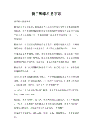 新手购车注意事项 .docx