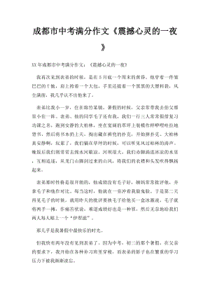 成都市中考满分作文《震撼心灵的一夜》(1).docx