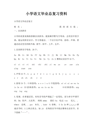 小学语文毕业总复习资料.docx