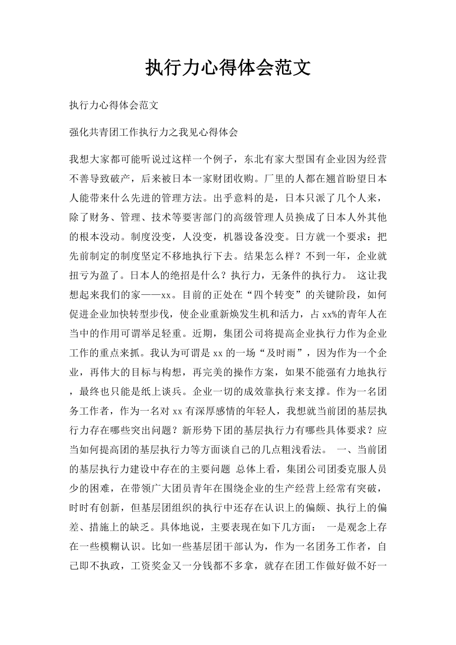 执行力心得体会范文.docx_第1页