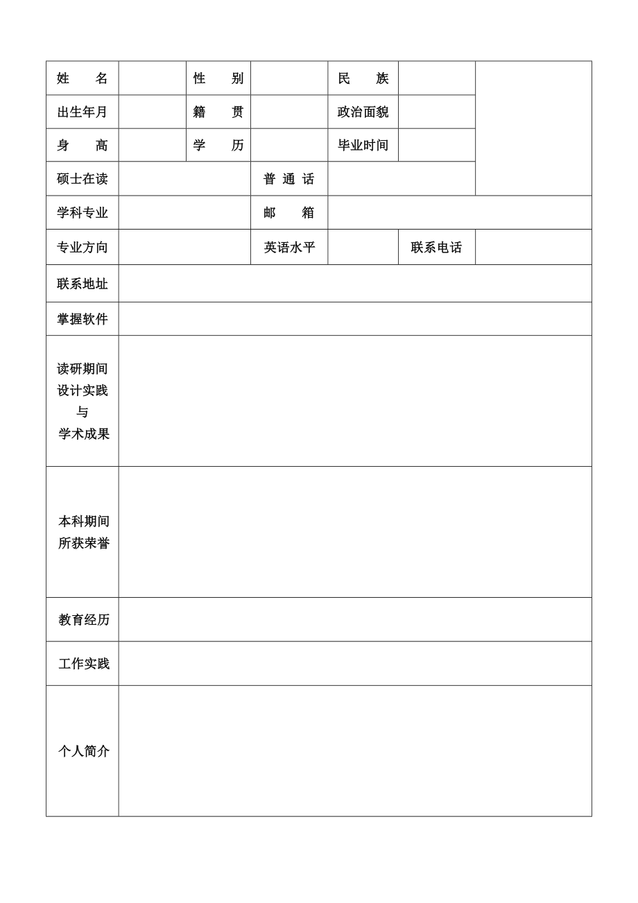 研究生求职简历模板.doc_第2页