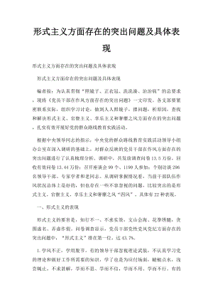 形式主义方面存在的突出问题及具体表现.docx